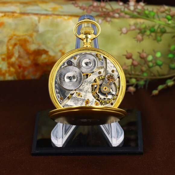 American Waltham Watch Company — A Fine and Rare 18k Gold Open-Face Pocket Watch - Picture 8 of 10